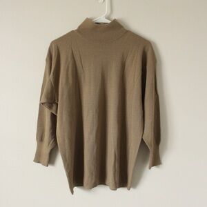 VTG Taupe Wool Blend Mockneck Sweater